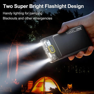 🔋 10000mAh Slim Power Bank ⚡ 22.5W PD Fast Charging | Ultra - Thin Portable Charger 📱 USB - C Output + Emergency Light 🔦 - melabazar.shop