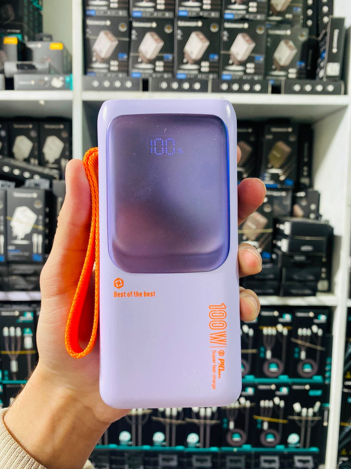 🔋 Moshuo 30000mAh Power Bank ⚡ 100W Super Fast Charging | Original Lithium Battery 🔌 LED Display + Type - C Cable 🚀 - melabazar.shop
