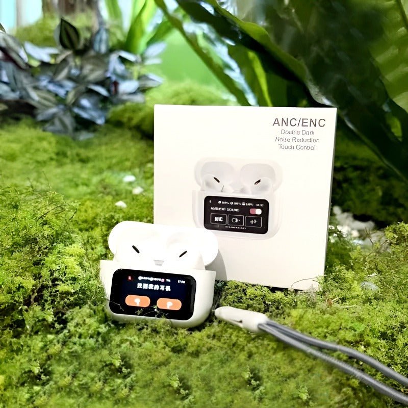 A9 Pro 2 Wireless Earbuds – Bluetooth with ANC+ENC, 4 Pcs Ear Tips, White - Melabazar.shop