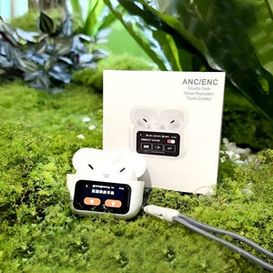 A9 Pro 2 Wireless Earbuds – Bluetooth with ANC+ENC, 4 Pcs Ear Tips, White - Melabazar.shop