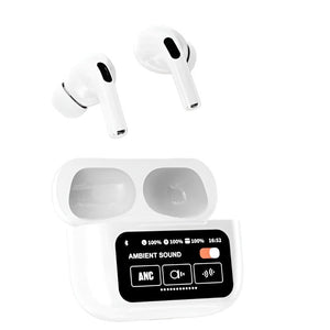 A9 Pro 2 Wireless Earbuds – Bluetooth with ANC+ENC, 4 Pcs Ear Tips, White - Melabazar.shop