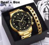 Business steel straps round dial wrist watches hand watch - silver watch - men watches - watch for boys - watch for men - watch for kids - watch for young's - watch for boys + Bracelet + With Chain+Ring - High Quality In Random Dial watch stylish - branded - watch - Melabazar.shop