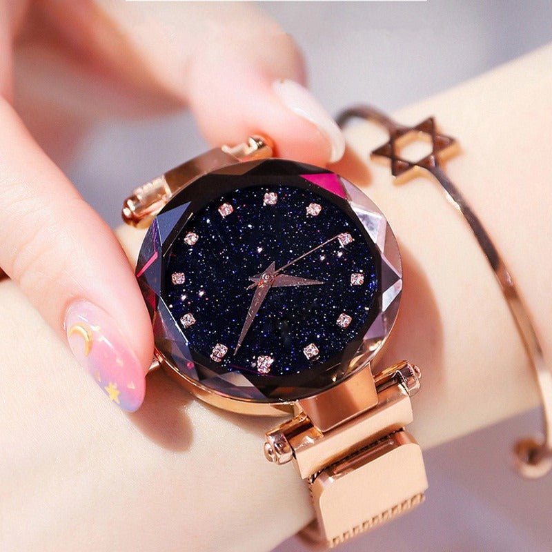 Stainless Steel Magnet Strap Led Digital Watch For Girls - Melabazar.shop