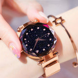 Stainless Steel Magnet Strap Led Digital Watch For Girls - Melabazar.shop