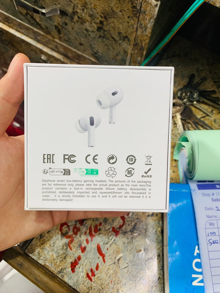 A9 Pro 2 Wireless Earbuds – Bluetooth with ANC+ENC, 4 Pcs Ear Tips, White - Melabazar.shop